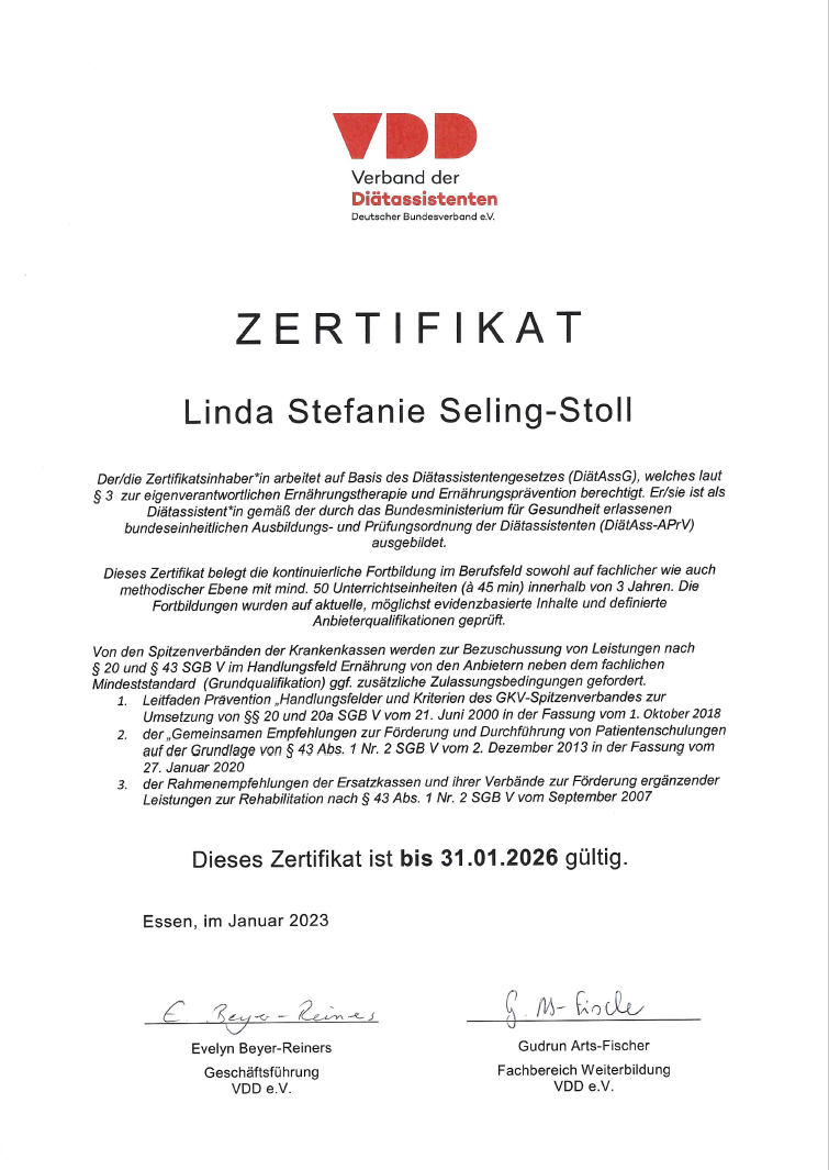 VDD Zertifikat